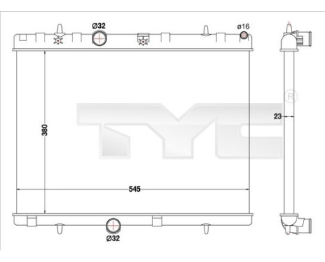 Kylare, motorkylning 726-0019-R TYC