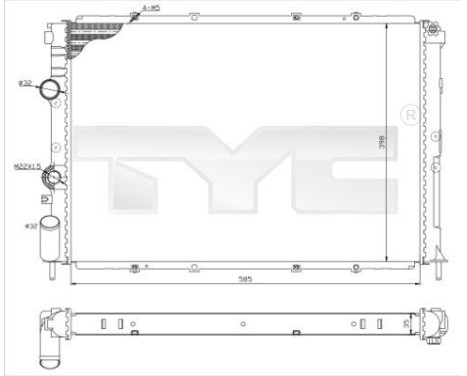 Kylare, motorkylning 728-0025-R TYC