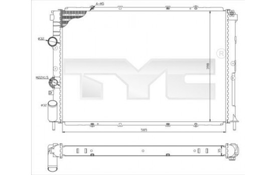 Kylare, motorkylning 728-0025-R TYC