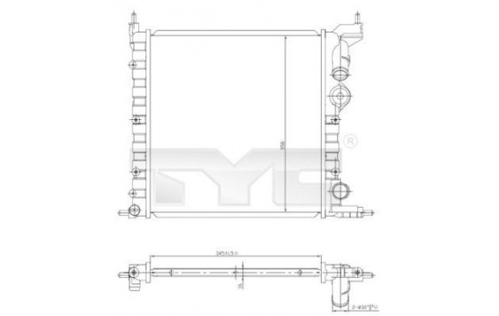 Kylare, motorkylning 728-0030 TYC