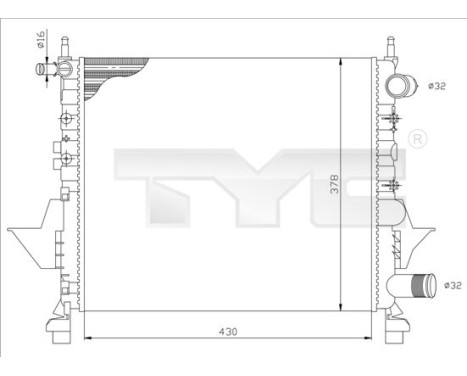 Kylare, motorkylning 728-0041 TYC