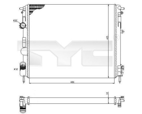 Kylare, motorkylning 728-0053 TYC