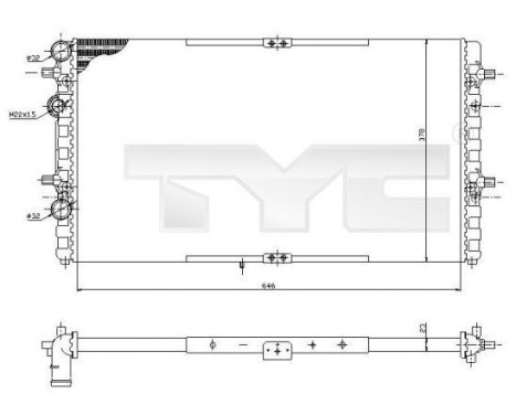 Kylare, motorkylning 731-0002 TYC