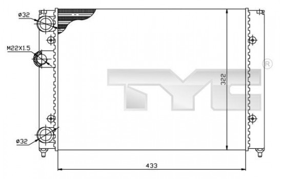 Kylare, motorkylning 737-0039 TYC