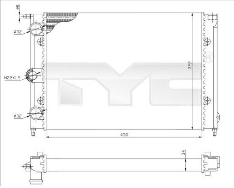 Kylare, motorkylning 737-0050 TYC