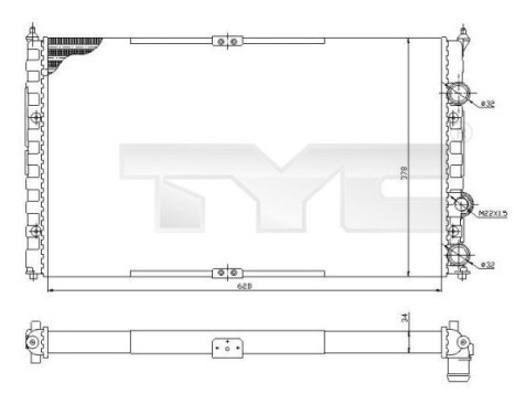 Kylare, motorkylning 737-0057 TYC