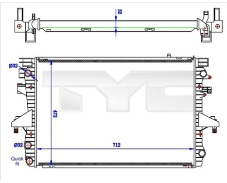 Kylare, motorkylning 737-0061-R TYC