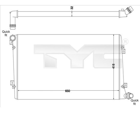 Kylare, motorkylning 737-0063-R TYC