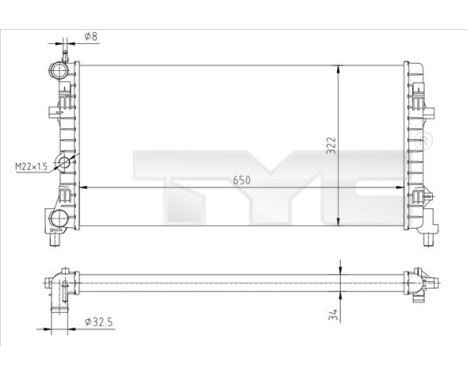 Kylare, motorkylning 737-0064-R TYC