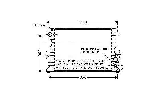 Kylare, motorkylning AU2184 Ava Quality Cooling