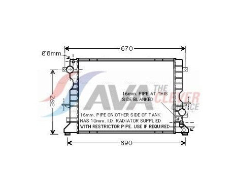 Kylare, motorkylning AU2184 Ava Quality Cooling