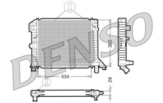 Kylare, motorkylning DRM33021 Denso