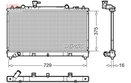 Kylare, motorkylning DRM44038 Denso