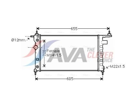 Kylare, motorkylning OLA2184 Ava Quality Cooling