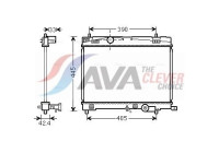 Kylare, motorkylning TO2498 Ava Quality Cooling