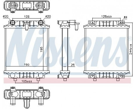 Lågtemperaturkylare, laddluftkylare 60339 Nissens