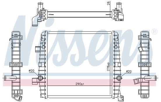 Lågtemperaturkylare, laddluftkylare 65319 Nissens