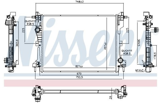 Radiator 607141 Nissens, bild 5