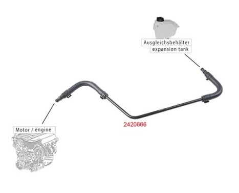 Avluftningsslang, kompensationsbehållare, bild 2
