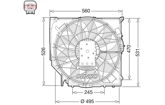 Fläkt, kylare DER05008 Denso