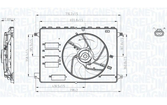 Fläkt, kylare MTC761AX Magneti Marelli