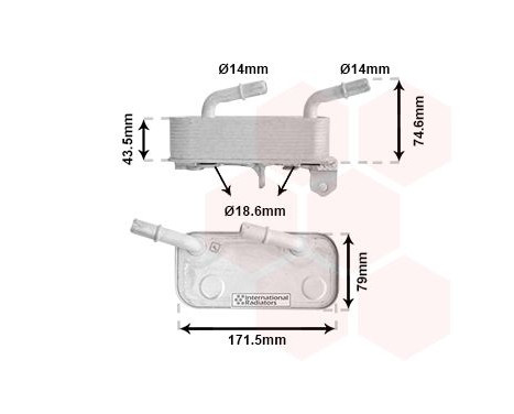 Oljekylare, automatisk transmission 06013753 International Radiators