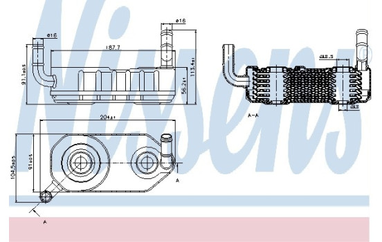Oljekylare, automatisk transmission 90708 Nissens
