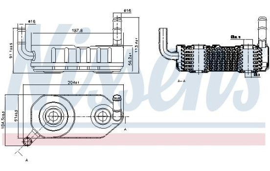 Oljekylare, automatisk transmission 90708 Nissens, bild 2