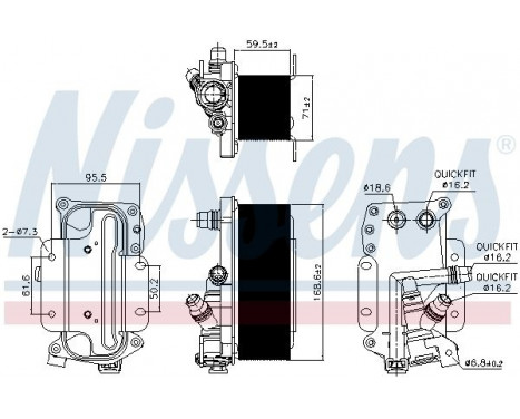 Oljekylare, automatisk transmission 90936 Nissens