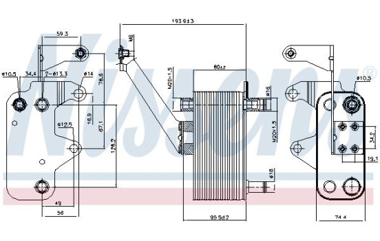 Oljekylare, automatisk transmission 90952 Nissens