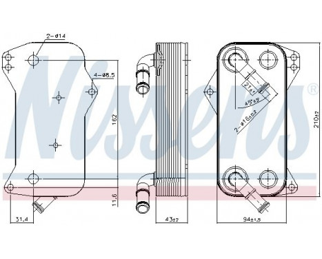 Oljekylare, automatisk transmission 91156 Nissens