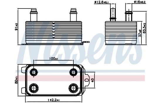 Oljekylare, automatisk transmission 91162 Nissens