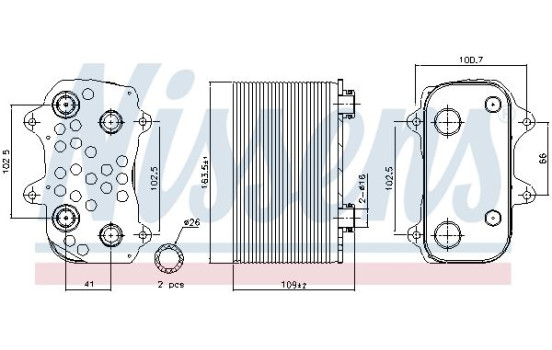 Oljekylare, automatisk transmission 91164 Nissens