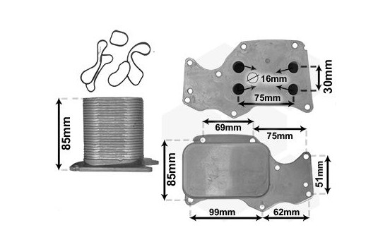 Oljekylare, motor 06013705 International Radiators