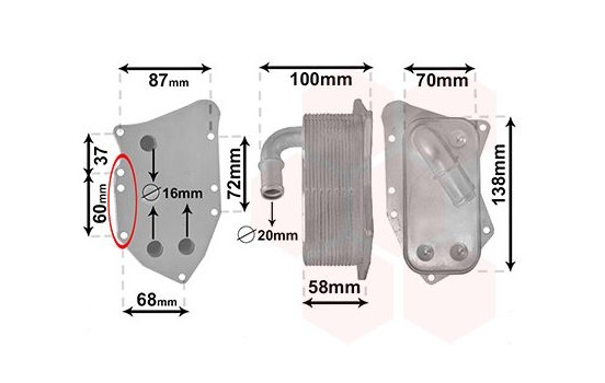 Oljekylare, motor 37013711 International Radiators