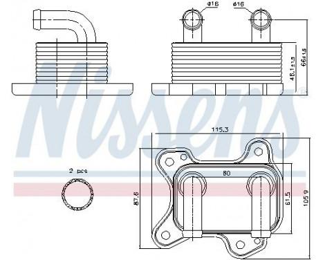 Oljekylare, motor 90682 Nissens, bild 2