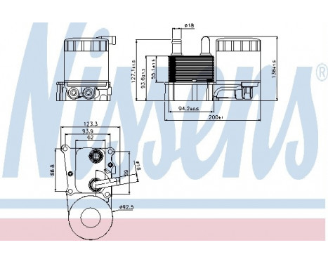 Oljekylare, motor 90696 Nissens