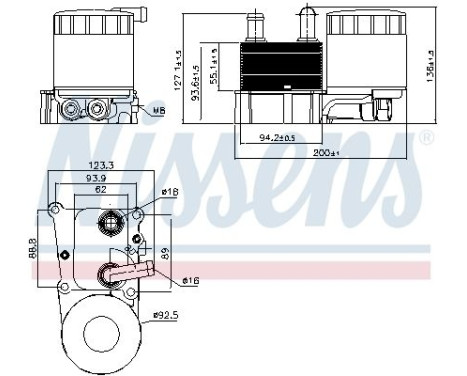 Oljekylare, motor 90696 Nissens, bild 2