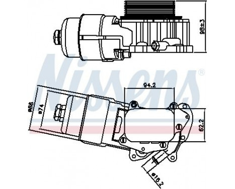 Oljekylare, motor 90703 Nissens