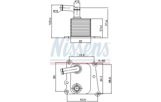 Oljekylare, motor 90776 Nissens