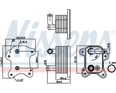 Oljekylare, motor 90801 Nissens
