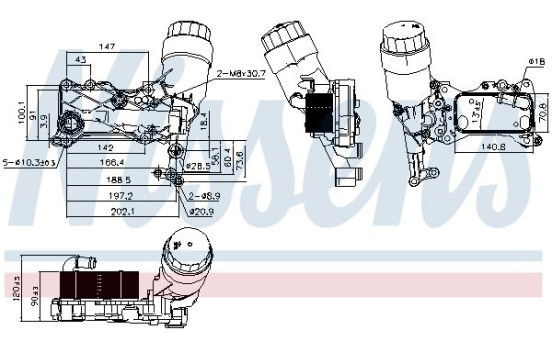 Oljekylare, motor 90836 Nissens