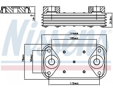 Oljekylare, motor 90889 Nissens