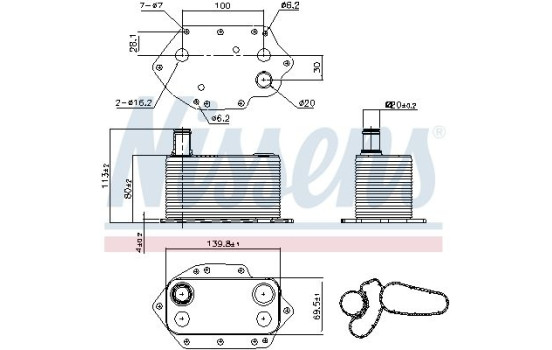 Oljekylare, motor 90905 Nissens