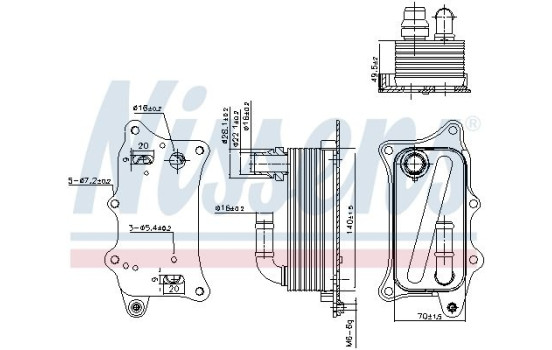 Oljekylare, motor 90918 Nissens