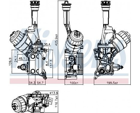 Oljekylare, motor 90928 Nissens, bild 6