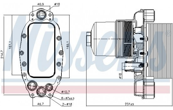 Oljekylare, motor 90948 Nissens