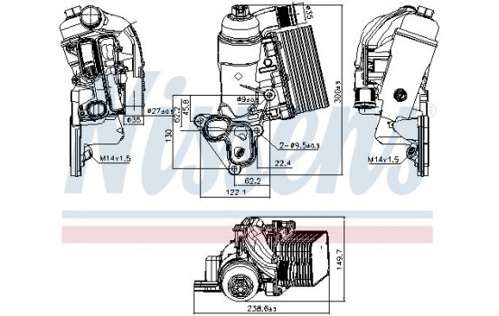 Oljekylare, motor 90953 Nissens