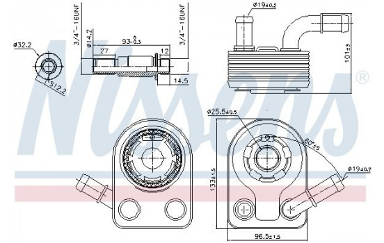 Oljekylare, motor 90972 Nissens