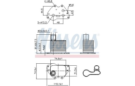 Oljekylare, motor 90981 Nissens